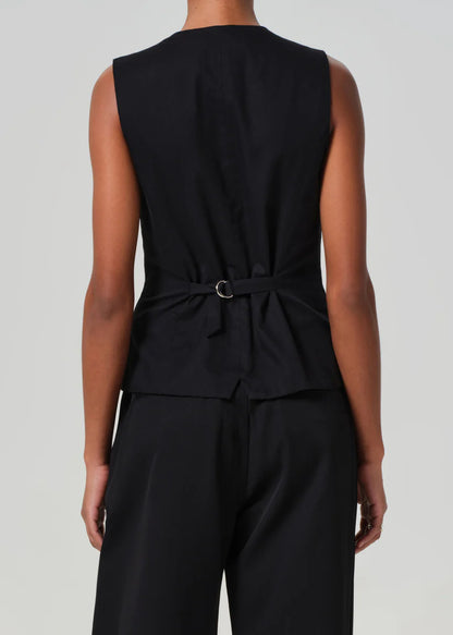 Jasmin Long Vest In Black